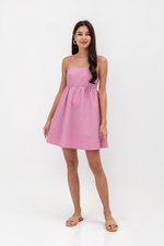 LANI TEXTURED FIT &amp; FLARE MINI DRESS