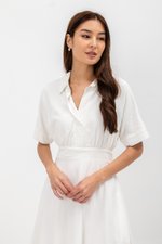 CLARIN FIT &amp; FLARE COLLARED MAXI DRESS