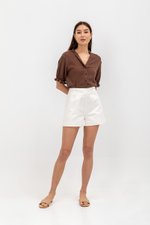 ELARA BUTTON DOWN PUFF SLEEVE MUSLIN TOP