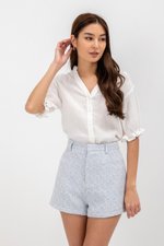 ELARA BUTTON DOWN PUFF SLEEVE MUSLIN TOP
