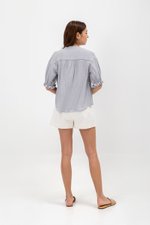 ELARA BUTTON DOWN PUFF SLEEVE MUSLIN TOP