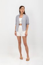 ELARA BUTTON DOWN PUFF SLEEVE MUSLIN TOP