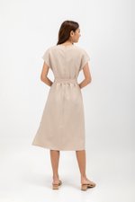 GEMMA CAP SLEEVE MIDI DRESS WITH SASH