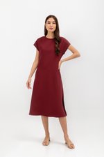 GEMMA CAP SLEEVE MIDI DRESS WITH SASH