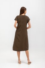 GEMMA CAP SLEEVE MIDI DRESS WITH SASH