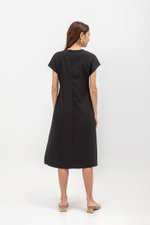 GEMMA CAP SLEEVE MIDI DRESS WITH SASH