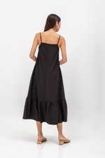 MAISIE FLOUNCE HEM V NECK MAXI DRESS W SASH