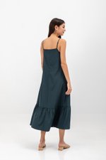 MAISIE FLOUNCE HEM V NECK MAXI DRESS W SASH