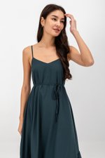 MAISIE FLOUNCE HEM V NECK MAXI DRESS W SASH