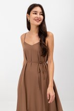 MAISIE FLOUNCE HEM V NECK MAXI DRESS W SASH