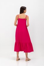MAISIE FLOUNCE HEM V NECK MAXI DRESS W SASH