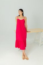 MAISIE FLOUNCE HEM V NECK MAXI DRESS W SASH