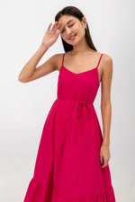 MAISIE FLOUNCE HEM V NECK MAXI DRESS W SASH