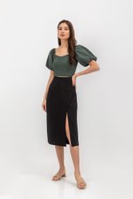 VALERIA LINEN MIDI SKIRT W SLIT