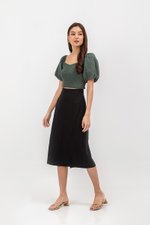 VALERIA LINEN MIDI SKIRT W SLIT