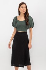 VALERIA LINEN MIDI SKIRT W SLIT
