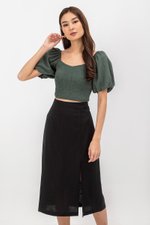 VALERIA LINEN MIDI SKIRT W SLIT
