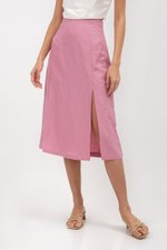 VALERIA LINEN MIDI SKIRT W SLIT
