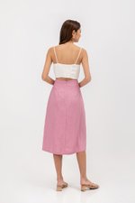VALERIA LINEN MIDI SKIRT W SLIT