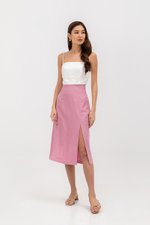 VALERIA LINEN MIDI SKIRT W SLIT