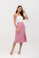 VALERIA LINEN MIDI SKIRT W SLIT