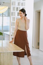 VALERIA LINEN MIDI SKIRT W SLIT