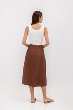 VALERIA LINEN MIDI SKIRT W SLIT