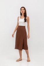 VALERIA LINEN MIDI SKIRT W SLIT