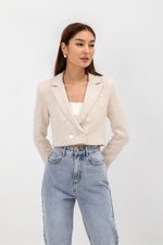 HANAIA CROPPED TWEED BLAZER HANAIA CROPPED TWEED BLAZER