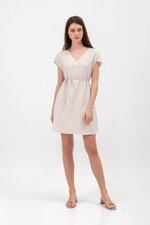 ZURI KAFTAN LINEN MINI DRESS W SASH