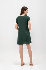 ZURI KAFTAN LINEN MINI DRESS W SASH