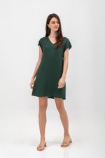 ZURI KAFTAN LINEN MINI DRESS W SASH