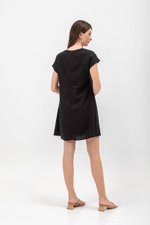 ZURI KAFTAN LINEN MINI DRESS W SASH