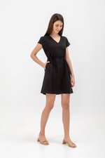 ZURI KAFTAN LINEN MINI DRESS W SASH