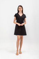 ZURI KAFTAN LINEN MINI DRESS W SASH