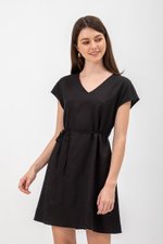 ZURI KAFTAN LINEN MINI DRESS W SASH