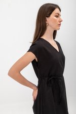 ZURI KAFTAN LINEN MINI DRESS W SASH