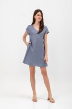 ZURI KAFTAN LINEN MINI DRESS W SASH