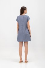 ZURI KAFTAN LINEN MINI DRESS W SASH