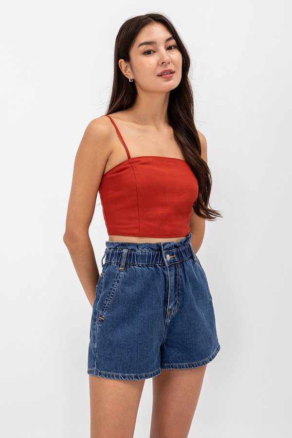 KYLIE LINEN CROPPED CAMISOLE