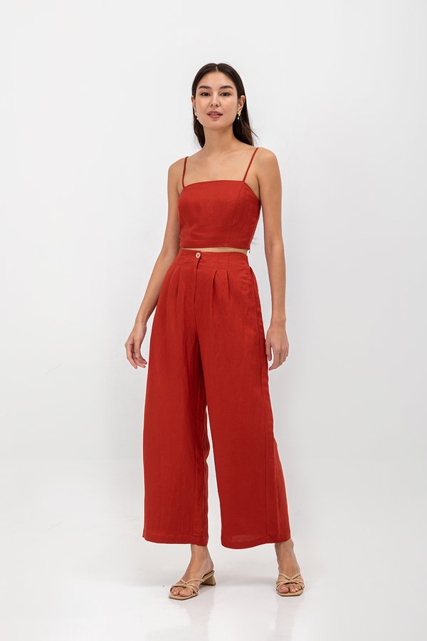 KYLIE LINEN CROPPED CAMISOLE