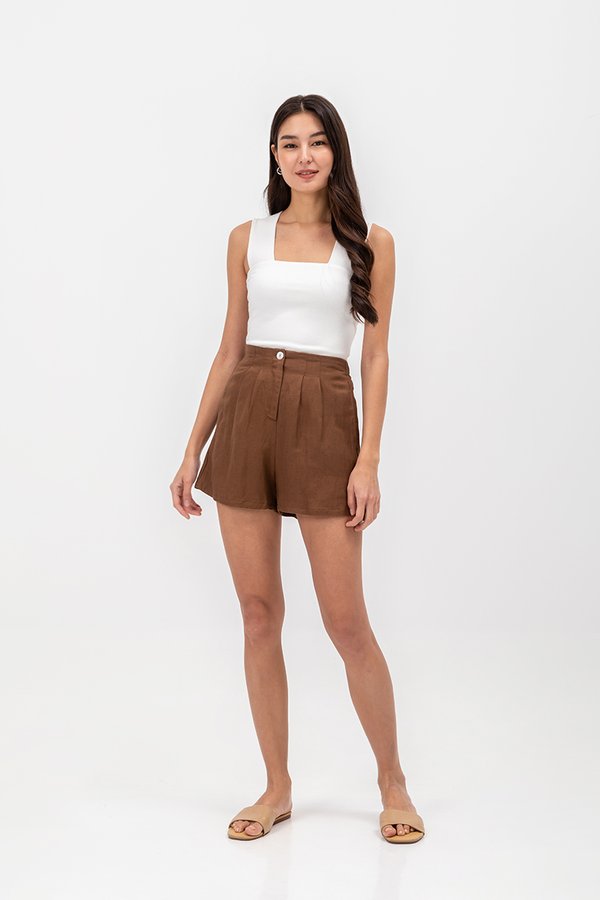 JULIANNE ELASTIC LINEN SHORTS