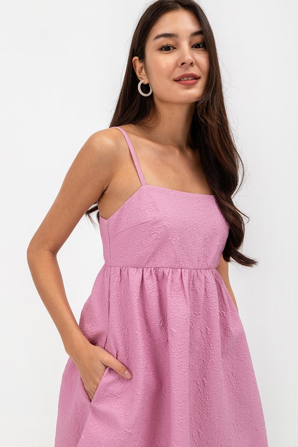 LANI TEXTURED FIT & FLARE MINI DRESS