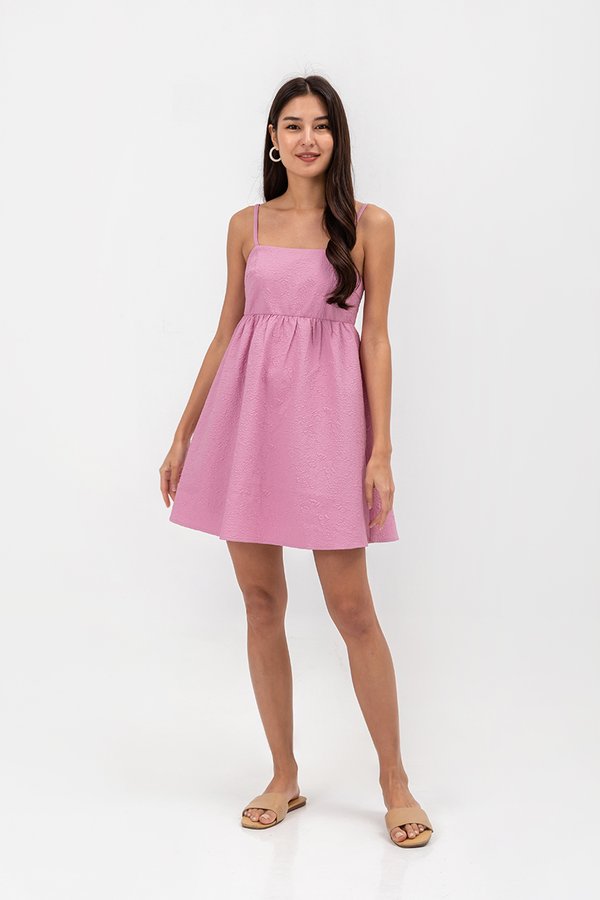 LANI TEXTURED FIT & FLARE MINI DRESS