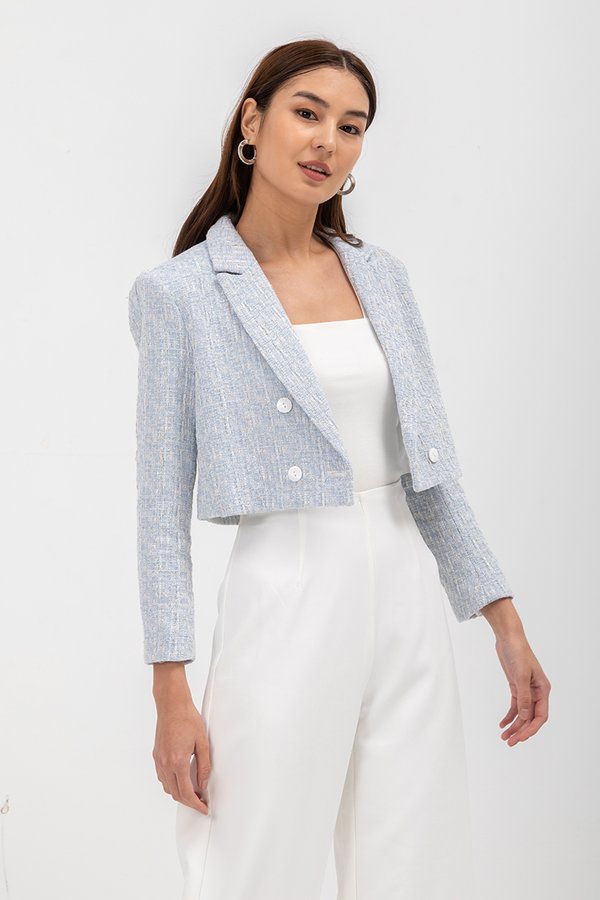 HANAIA CROPPED TWEED BLAZER HANAIA CROPPED TWEED BLAZER