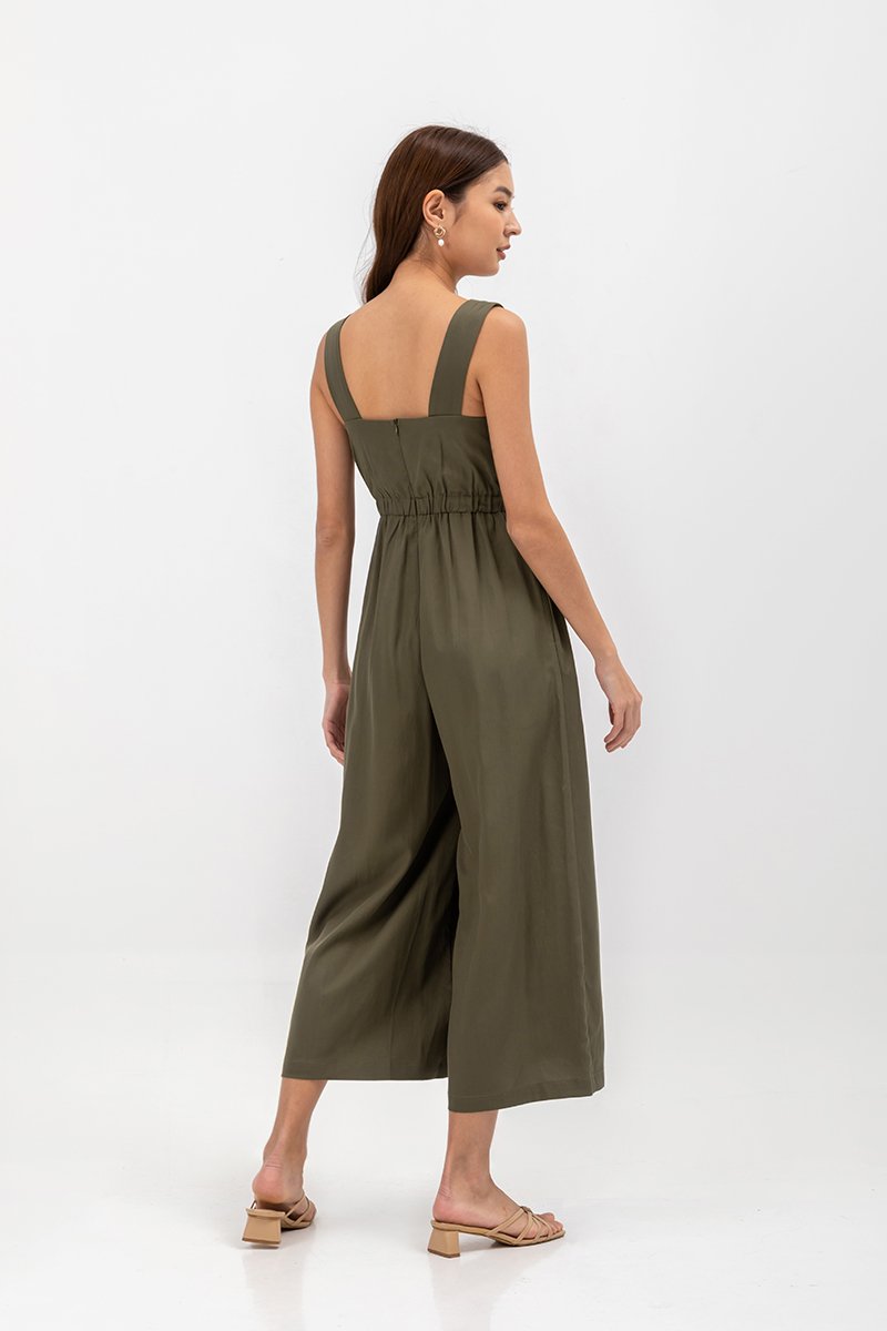 TYRA TENCEL ELASTIC WAISTBAND JUMPSUIT 