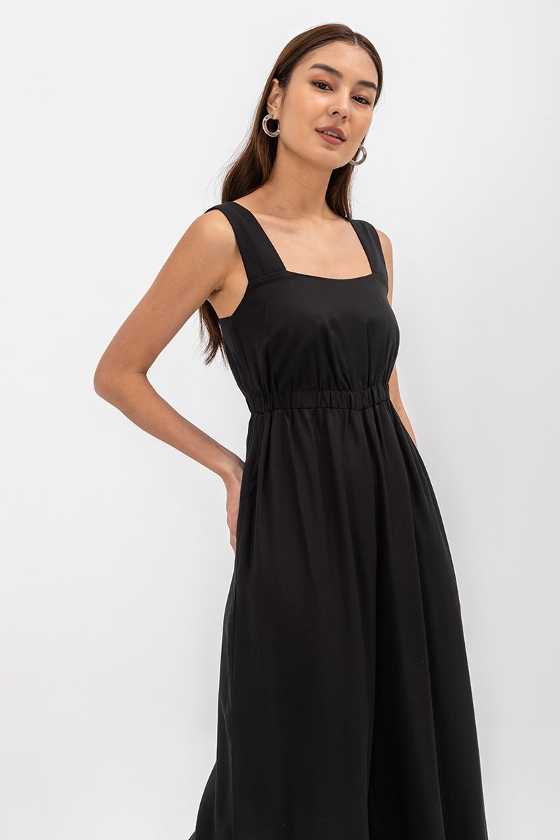 TYRA TENCEL ELASTIC WAISTBAND JUMPSUIT 