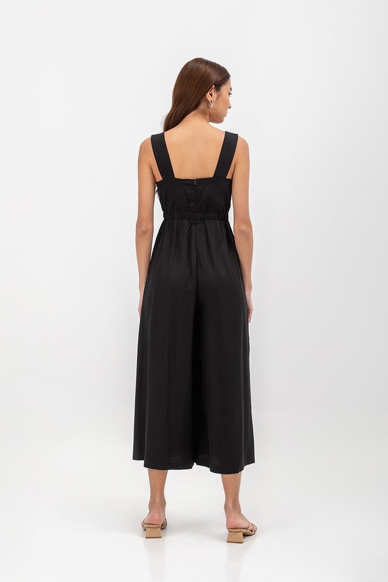 TYRA TENCEL ELASTIC WAISTBAND JUMPSUIT 