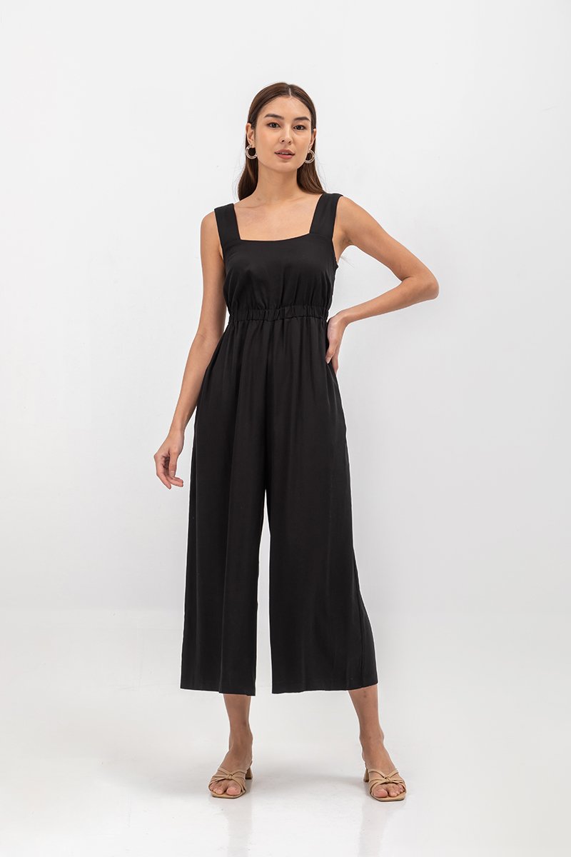 TYRA TENCEL ELASTIC WAISTBAND JUMPSUIT 