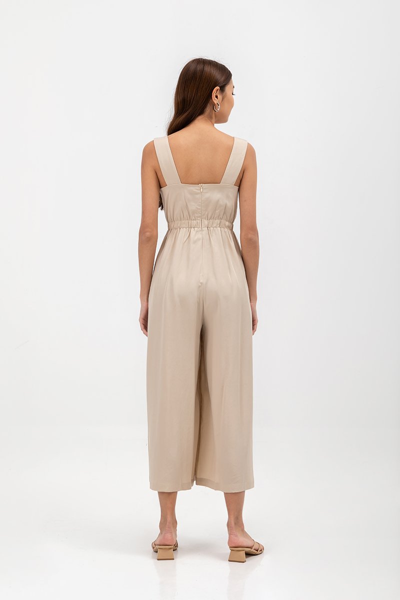 TYRA TENCEL ELASTIC WAISTBAND JUMPSUIT 